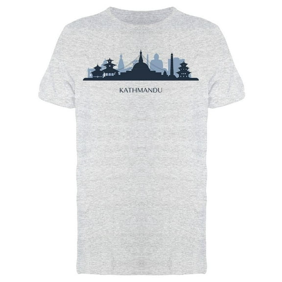 Kathmandu Skyline Silhouette T-Shirt Men -Image by Shutterstock, Male XX-Large
