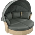 thumbnail image 7 of Convertible Wicker Rattan Daybed with 4 Pillows / Ideal for Outdoor Relaxation on Porch, 7 of 7