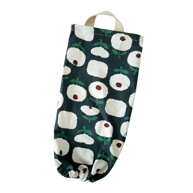 Gkeoshab Home Textile Storage Flower Pattern Garbage Bag Storage Holder Collapsible Fabric Storage Dispenser Garbage Bag Organizer For Home Home & Garden