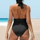 thumbnail image 4 of Gibobby Bañador de una pieza 2023 nuevo traje de baño de mujer multicolor tirantes espalda descubierta sólido conservador grande traje de baño(Negro,XL), 4 of 5