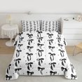 thumbnail image 2 of Homewish Cute Bowknot Full Size Comforter Sets 3-Piece for Teens Female Women,Polka Dots Bedding Comforter Set,Black White Lightweight Bedding Sets,Super Cozy Room Decor,Reversible, 2 of 8