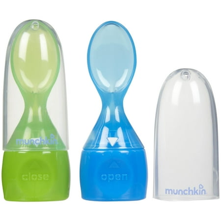 Munchkin Click Lock Food Pouch Spoon Tips 2-Pack - Blue/Green