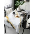 thumbnail image 6 of Marble Black Table Cloth, Gold Foil Ceramic Style Cracks Scratches Waterproof Tablecloth for Rectangle Tables, Reusable Washable Fabric Table Cover for Restaurant Kitchen Dining Tables 54"x108", 6 of 6