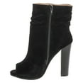 thumbnail image 2 of Chase & Chloe Ivy-1 Women's Ruched Zip High Stacked Heel Ankle Booties, 2 of 4