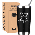 thumbnail image 3 of Jaustee 20 oz Insulated Stainless Steel Black Tumbler, Retirement Farewell Goodbye Going Away Travel Cup Mug, 3 of 9