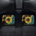 thumbnail image 4 of Renewold Sunflower Leopard Print Blue Auto Carpet Car Floor Mats for Car Van Truck Sedan SUV, 4 Pcs Auto Mats Front & Rear Full Set with Anti-Slip Backing Universal Fit, 4 of 7