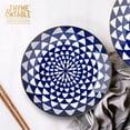 thumbnail image 3 of Thyme & Table Dinnerware Blue Medallion Stoneware Round Salad Plate, 3 of 6