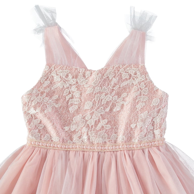 bonnie jean embroidered dress Bonnie Jean Girls 2T-4T Embroidered Scallop Dress – S&D Kids main image 1