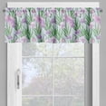 thumbnail image 4 of Ambesonne Vintage Asian Valance & Curtain, Purple Iris with Bird, 55"x24", Baby Blue Pink, 4 of 7