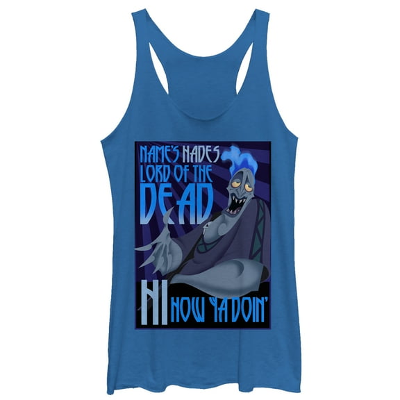 Women's Hercules Hades Lord of Dead  Racerback Tank Top Royal Blue Heather X Large
