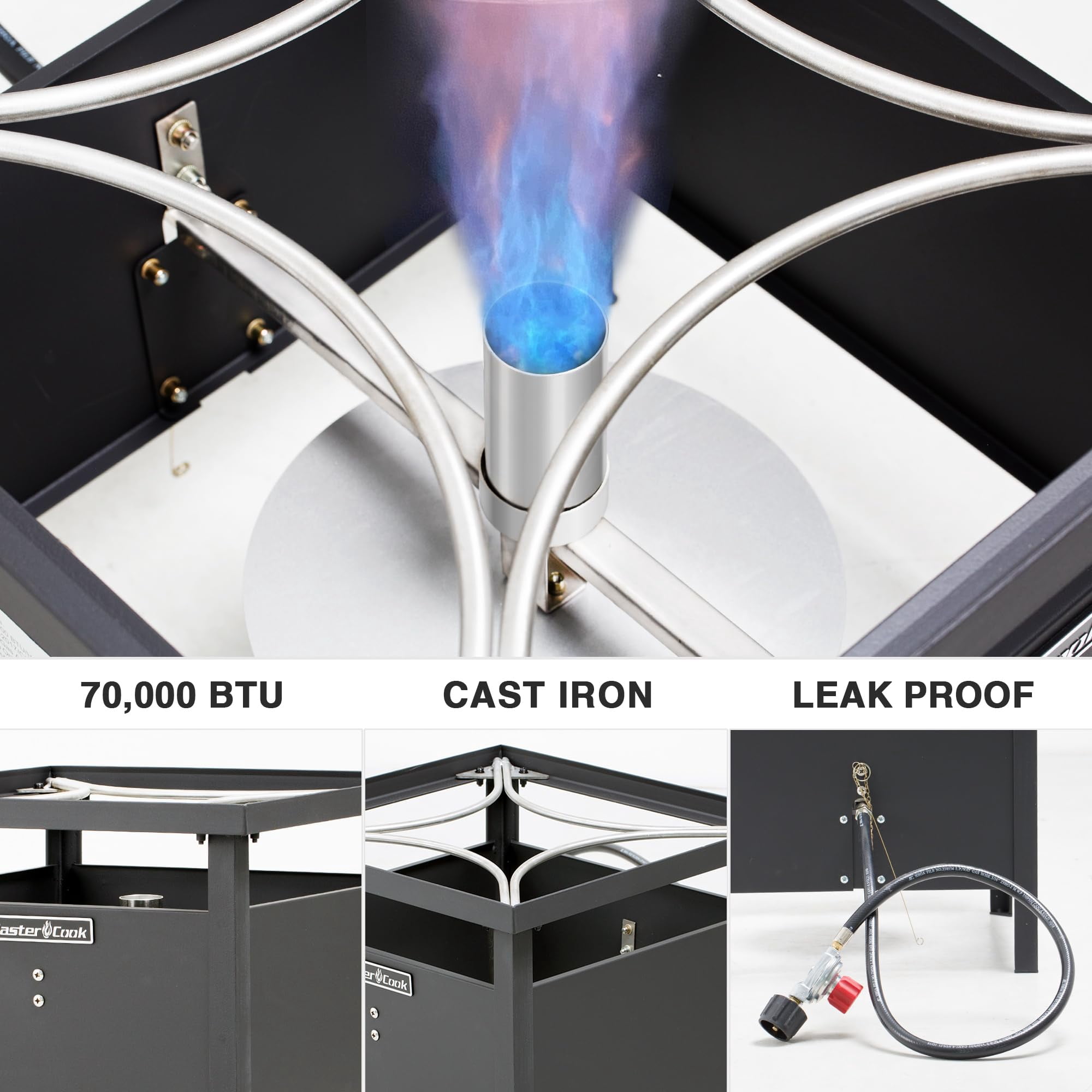 MASTER COOK Portable Propane Gas Burner, Outdoor Cooking Boiler for Camping, Frying and Boiling, 18.9 * 18.9 * 16.9 inches