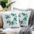 thumbnail image 2 of Waterproof Throw Pillow Covers Set of 2, 20x20 Inch Teal Botanical Spring Decorative Pillowcases Outdoor Pillow Slip Cushion Covers Set for Couch Tent White Floral Spring, 2 of 7