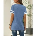 thumbnail image 6 of TEMOFON Women's Short Sleeve Shirts Summer Round Neck Tops Loose Fit Casual Striped Tee Cute T-Shirt Blue Tees 2025, 6 of 6