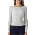 thumbnail image 1 of aidice Hauts pour Femmes Décontractés à Col Rond à Manches Longues sous-Vêtements Chandails Confortables Doux Ajustés Pyjamas Hauts, 1 of 4