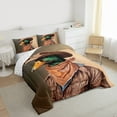 thumbnail image 3 of jejeloiu Cartoon Mallard Full Size Comforter Sets,Rustic Duck Abstract Bedding Comforter Set,Brown Green Bedding Sets For Girls Teens,Ultra Soft Home Decor Reversible,3 Pieces, 3 of 8