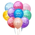 thumbnail image 4 of KAKOWELY Juego de 20 globos de colores de 12 pulgadas con adornos, globos de látex con impresión escolar, suministros para fiestas escolares y decoraciones para el aula., 4 of 5