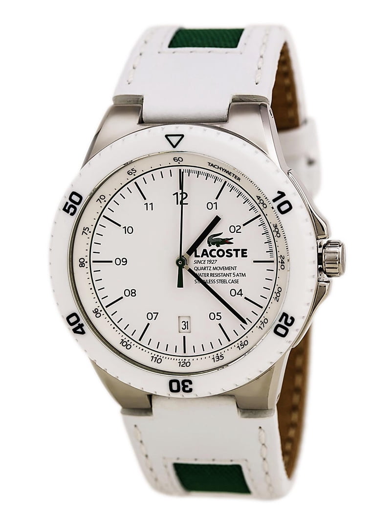 Lacoste 2010563 Men's Toronto White and Green Strap White Dial