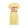 thumbnail image 5 of biudgviw Women's Valentines Nightgown Heart Print Graphic Sleepwear Short Sleeve Crewneck Sleepshirts Casual Soft Pajama Dress S-XXL, 5 of 5