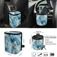 thumbnail image 4 of KUIFORTI Blue Tie Dye 15 PCS Car Seat Cover Set Seat Covers Steering Wheel Cover Seat belt Cover Pad Cup Coasters Car Trash Can Car Storage Box Rear View Mirror Cover Keychain, 4 of 5