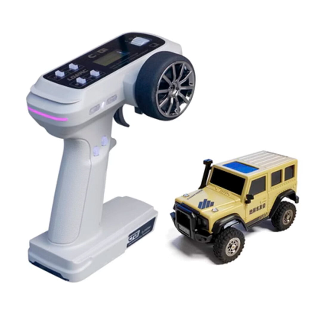 X43 1/43 Scale Mini Remote Control Car, 2.4G RWD Full Ratio Synchronized Remote Control RC Rock Crawler with Metal Gears, Independent Suspension & Linkage Lights for Teens & Adults - RTR