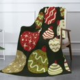 thumbnail image 3 of XMXT Flannel Throw Blanket, Christmas Balls Pattern Throw Blankets for Bed Couch Living Room, 50 x 70 inches, 3 of 9
