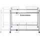 thumbnail image 3 of Organizador de 2 niveles debajo del fregadero y estante de almacenamiento extensible para gabinete para cocina, baño, plata, 3 of 4