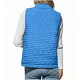 thumbnail image 6 of OGLCCG Puffer Vest Women Lightweight Quilted Stand Collar Sleeveless Jackets Winter Casual Button Zip Up Vest Coat With Pockets,XL,Blue, 6 of 6