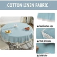 thumbnail image 3 of Heavy Weight Cotton Linen Tablecloth Lace Round Table Cloth for Kitchen Dining Room Tabletop Decoration, 56" - Round, Blue, 3 of 6