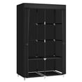 thumbnail image 2 of MOGELAFOO Armario portátil para habitación pequeña, estante de almacenamiento organizador de ropa de 35 pulgadas con 2 varillas para colgar ropa y 4 estantes, cubierta de tela no tejida, negro, 2 of 5