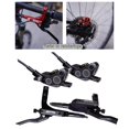 thumbnail image 1 of Juego de freno de disco hidráulico para bicicleta de carretera de montaña, juego de sistema de palanca de freno izquierda y derecha para bicicleta de Negro Macarena Freno de disco hidráulico de bicicleta, 1 of 8