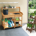 thumbnail image 2 of Alden design Wooden Potting Bench with Sink Drawer & 2 Shelves for Garden, Wood, 2 of 7