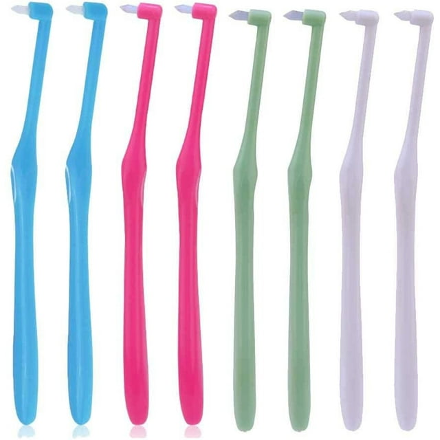 8 PCS Orthodontic Toothbrushes, Interdental Brush Gum Toothbrush Soft Teeth Brushes Dental Tuft Toothbrush Compact Interspace Brush Braces Wisdom Toothbrush