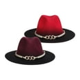 thumbnail image 1 of Sombrero Trilby Salvador Sombrero de fieltro Rojo Negro y Negro, 1 of 10