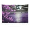 thumbnail image 5 of PRATYUS  Full Moon Over Ocean Tapestry Wall Hanging, Purple Japanese Cherry Blossom Wall Tapestry, Fantasy Asian Scenery Tapestry for Bedroom Living Room Dorm Home Decor, 60x40 Inch 60x40in, 5 of 7