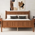 thumbnail image 2 of MODERNLUXE Queen Size Platform Bed with Headboard & Footboard,Solid Wood Bed Frame with Under Bed Storage for Adults Guests, Easy Assembly,Walnut, 2 of 8