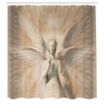 thumbnail image 3 of Ambesonne Vintage Shower Curtain, Woman in Medieval Vintage, 69"Wx84"L, Yellow and White, 3 of 5