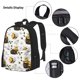 thumbnail image 3 of Disketp Honey Bee Insect Mochila Estampada de Gran Capacidad con Lonchera y Estuche, Set de 3 Piezas para Estudiantes, 3 of 7