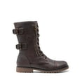 thumbnail image 2 of BURUDANI Women's Ankle Bootie Winter Lace up Mid Calf Military Combat Boots, 2 of 6