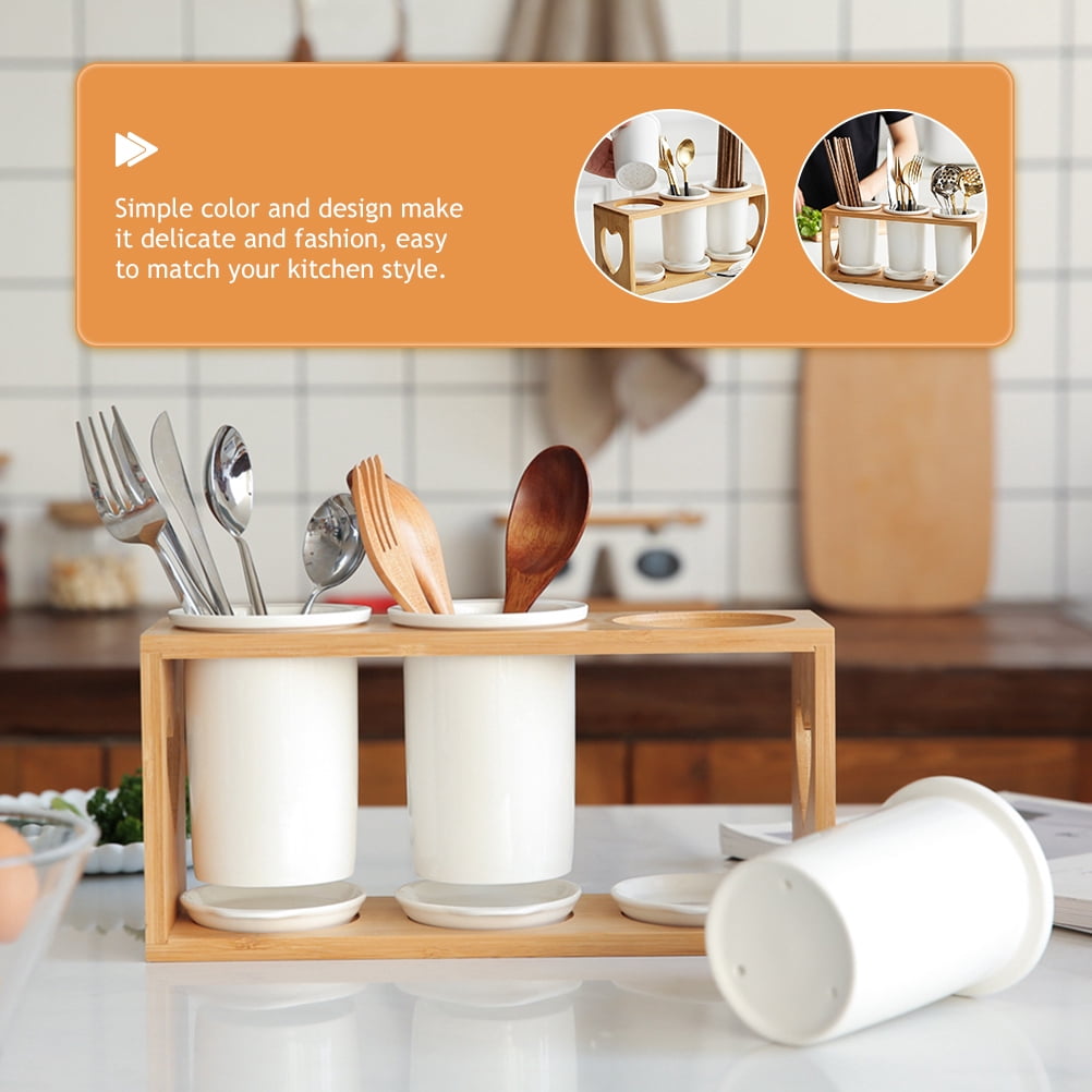BALAHAPY Kitchen Utensil Holder Multi Color Ceramics for Storage 1 Set 11.99X5.50X4.13in