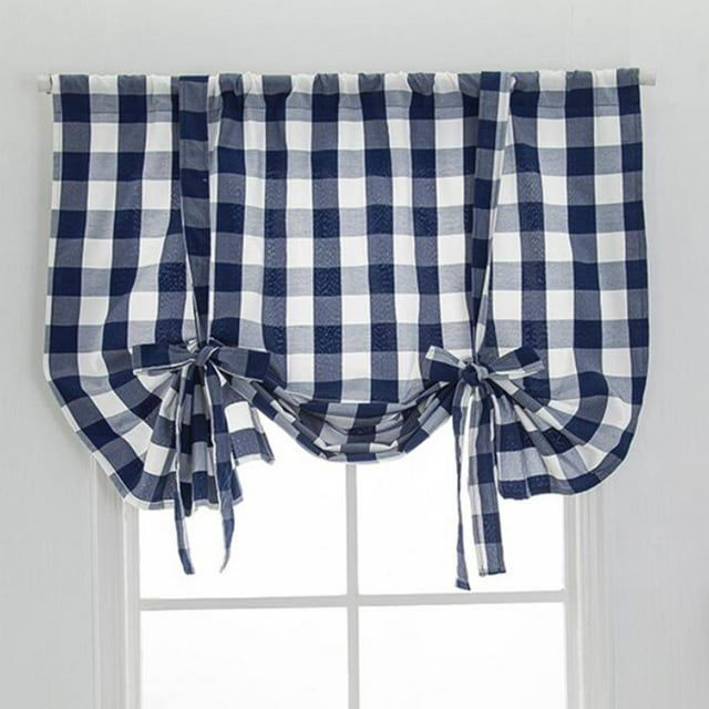 Buffalo Cortina Cortinas para Windows Gingham Shades European Rural Buffalo Cortina de ventana 80x140cm perfecl atar cortinas