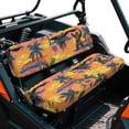 thumbnail image 2 of ZIATUBLES 2-Pack UTV Seat Covers, Universal Waterproof Scratch-Resistant Front Bench Protector Set for Mule, Easy Install Clean for Farm Ranch Truck, Vintage Tropical Gorilla Palm Tree Print, 2 of 8