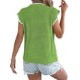 thumbnail image 6 of Summer Fall Short Sleeve Sweater for Women Casual Sweater Vest Knit Pullover Tank Tops Fashion Clothing Green XL, 6 of 10