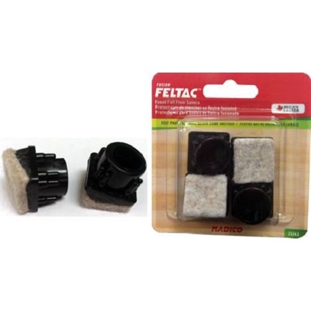 11 16 Angled Square Black Fused Felt Insertion Glides Floor