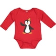 thumbnail image 3 of Inktastic Cute Penguin, Penguin With Party Hat Boys or Girls Long Sleeve Baby Bodysuit, 3 of 5