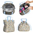 thumbnail image 2 of Pioneer Flower Drawstring Lunch Bag Women - Drawstring Lunch Bag Insulated for Work Office - Stain-Resistant Large Lunchbags for Women with Multi-Pockets, 2 of 6