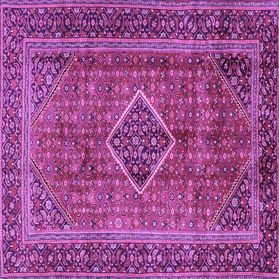 Ahgly Company Indoor Square Medallion Purple Traditional Area Rugs, 6' Square