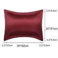 thumbnail image 5 of Unique Bargains 2-Pack Silky Satin Pillow Shams King 20"x 36" Wine Red, 5 of 8