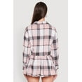 thumbnail image 5 of Womens Plaid Flannel Cropped Long Sleeve Shirt, 5 of 5