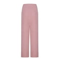 thumbnail image 5 of IDALL Wide Leg Pants Woman Womens Joggers Ribbed Knit Pants Elastic High Waist Wide Leg Thermal Lined Long Trousers High Waisted Pants Women'S Pants Pink XL, 5 of 7
