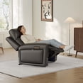 thumbnail image 5 of COLAMY Electric Power Recliner Chair with Triple Motor, Adjustable Power Headrest and Lumbar Support, Heavy Duty Home Theater Seating with LED, USB Type-C Ports, Storage, Black, 5 of 12